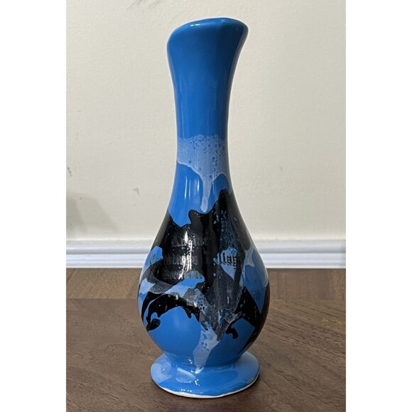 Paden City Artware Ceramic Pitcher Vase Modern Farmhouse Country Boho Blue - Picture 2 of 10